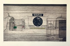Винтажная гравюра «Bourse»