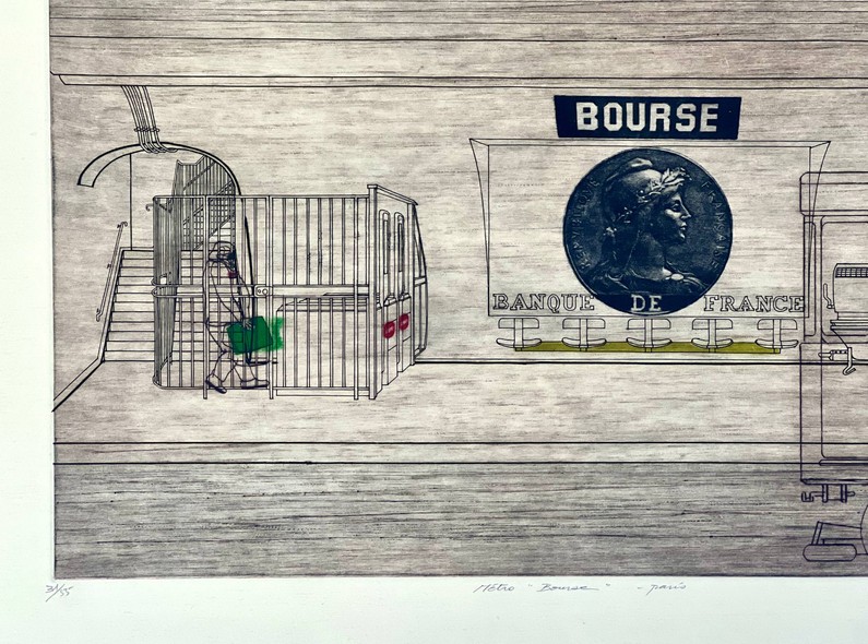 Винтажная гравюра «Bourse»