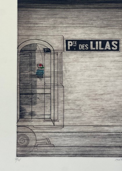 Винтажная гравюра «Porte des Lilas»