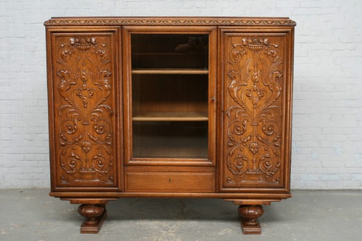 антикварная мебель - книжный шкаф тюдор из дуба, 20 век