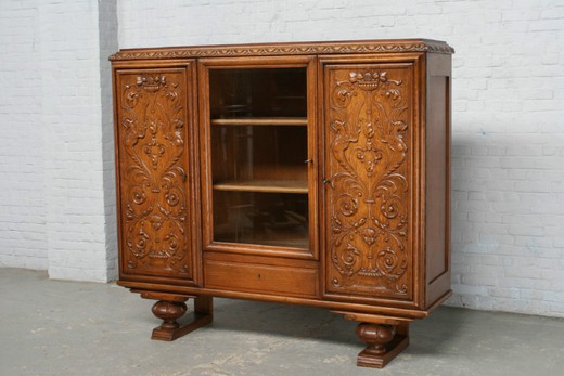 старинная мебель - книжный шкаф тюдор из дуба, 20 век