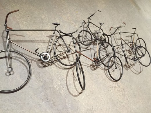винтажное панно на стену из стали велосипеды, 20 век