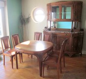 Walnut Art Deco dining room set