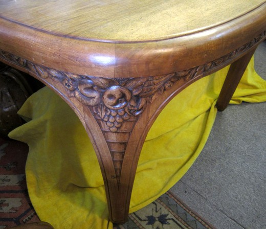 овальный стол, орех, стиль ар деко, 20 век, антиквариат