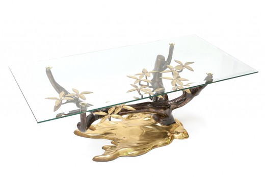 антикварная мебель - стеклянный столик в форме дерева, 20 век