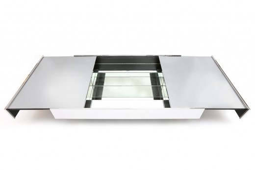 винтажный кофейный стол из металла с хромом, 20 век