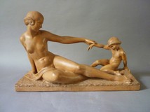 Ma Bouraine "the Woman Child" Terra Cotta Art Deco 1930