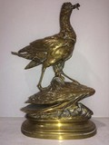 Antique woodcock bronze figure
