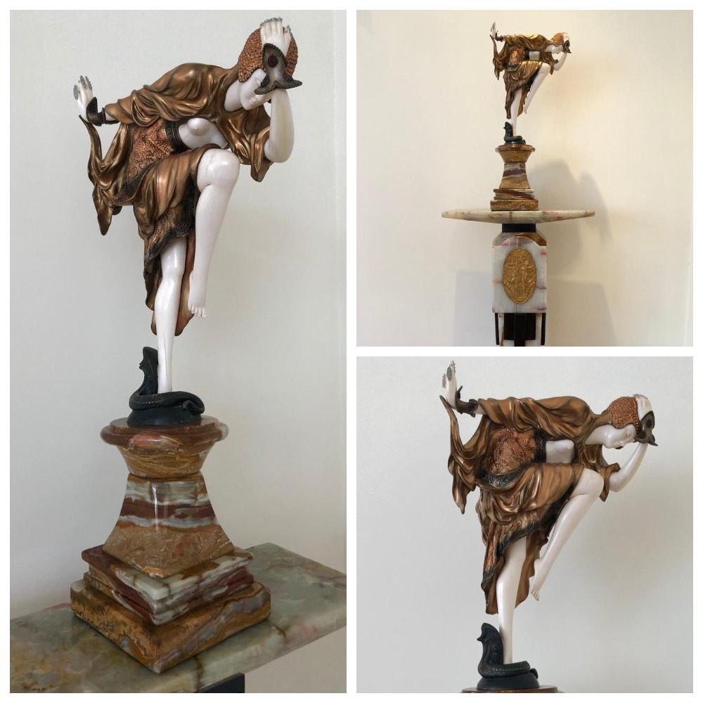 Винтажная скульптура, выполнена по мотивам скульптуры Калне «Танцовщица». Соединенные Штатаы, 1970-е годы.